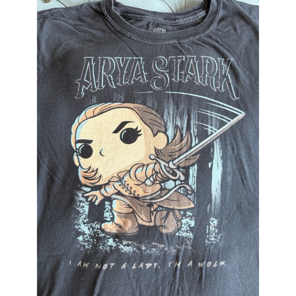Game of Thrones Arya Stark I'm A Wolf Funko Pop Black T-Shirt Women's Large